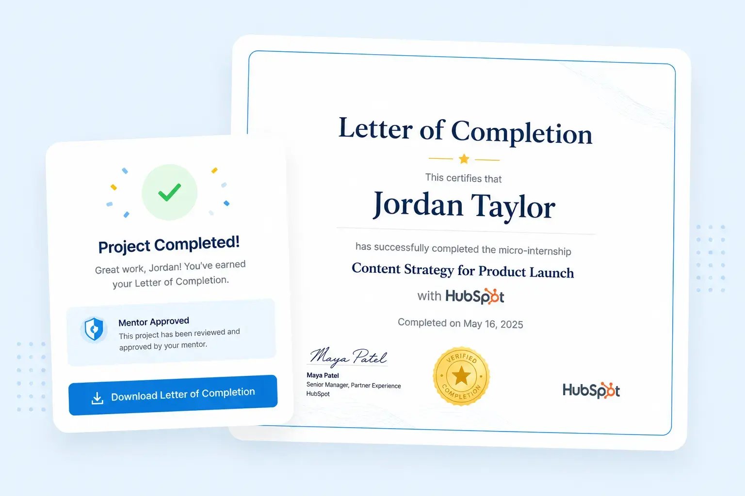 Letter of Completion
